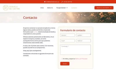 Diseño web en WordPress para Daniela de Castro